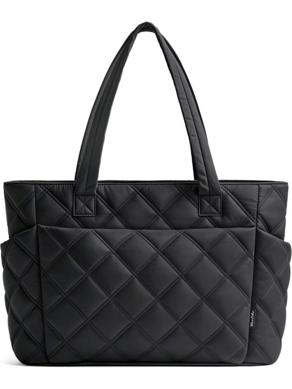 Lightweight Quilted Tote Bag for Women, Puffer Work Bag with Compartments